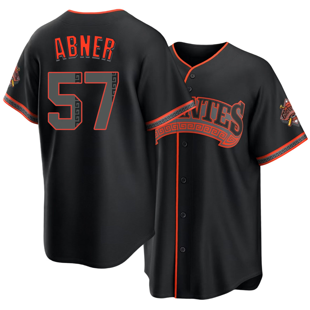 San Francisco #57 Abner Player Baseball Short Sleeve Black Jersey Philip For Men Women Youth Gift