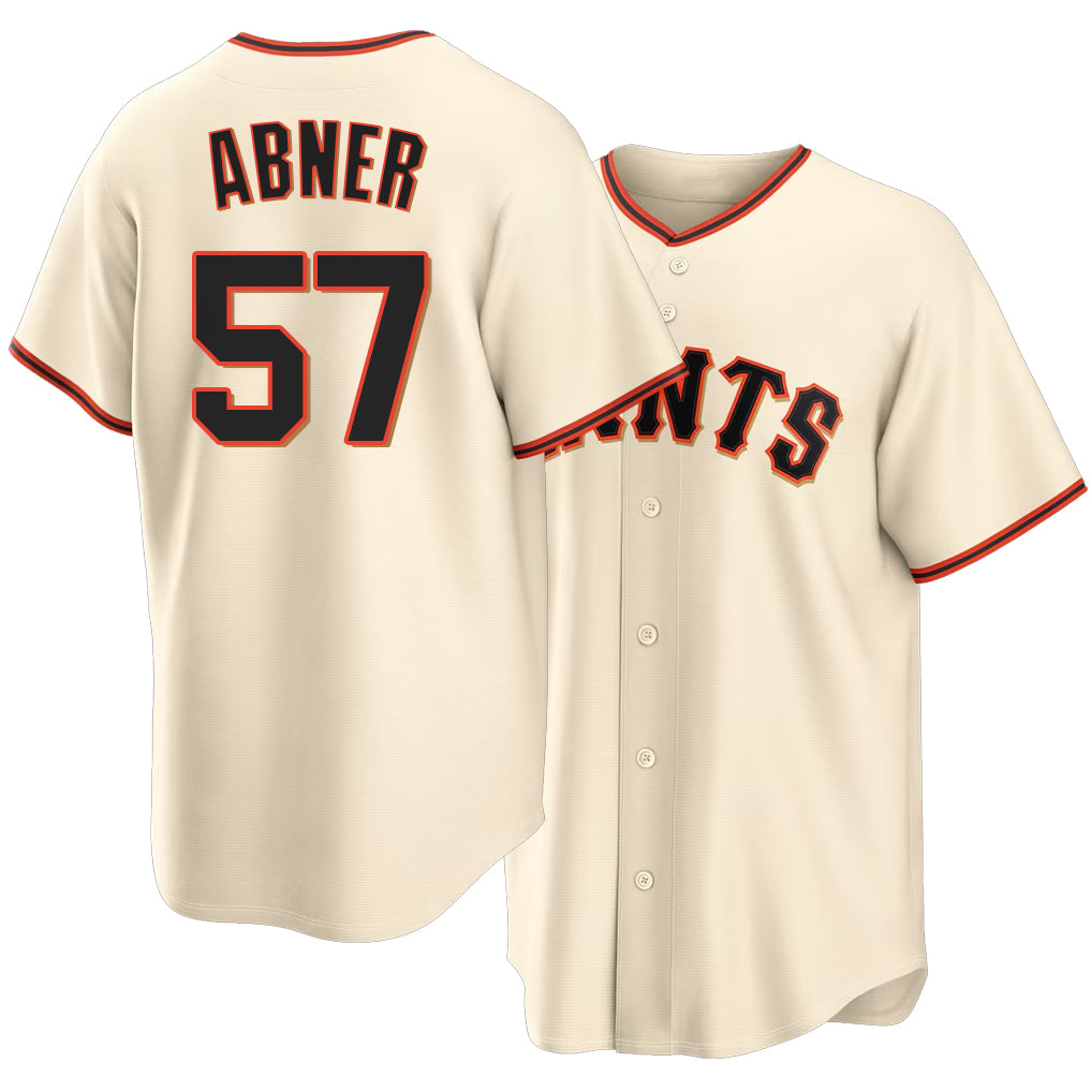 San Francisco #57 Abner Player Baseball Short Sleeve Cream Jersey Philip For Men Women Youth Gift