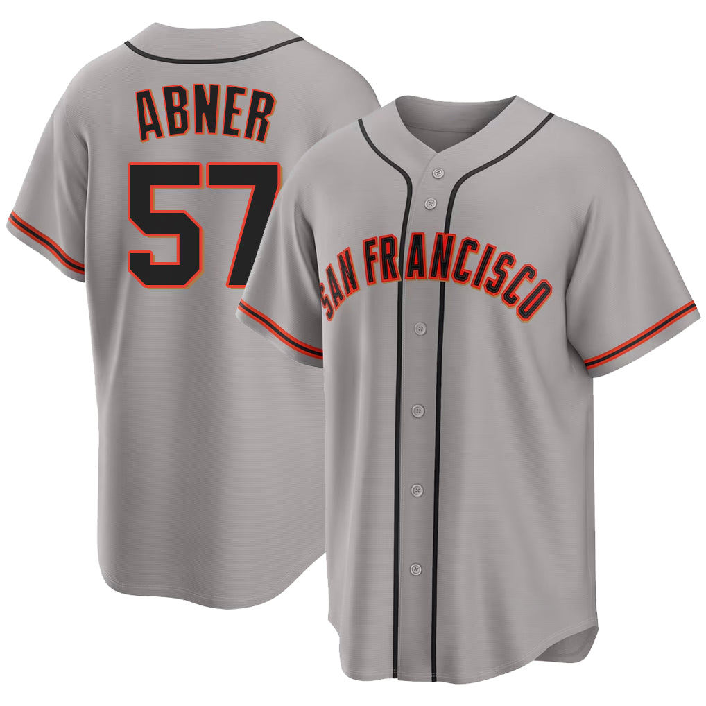 San Francisco #57 Abner Player Baseball Short Sleeve Gray Jersey Philip For Men Women Youth Gift