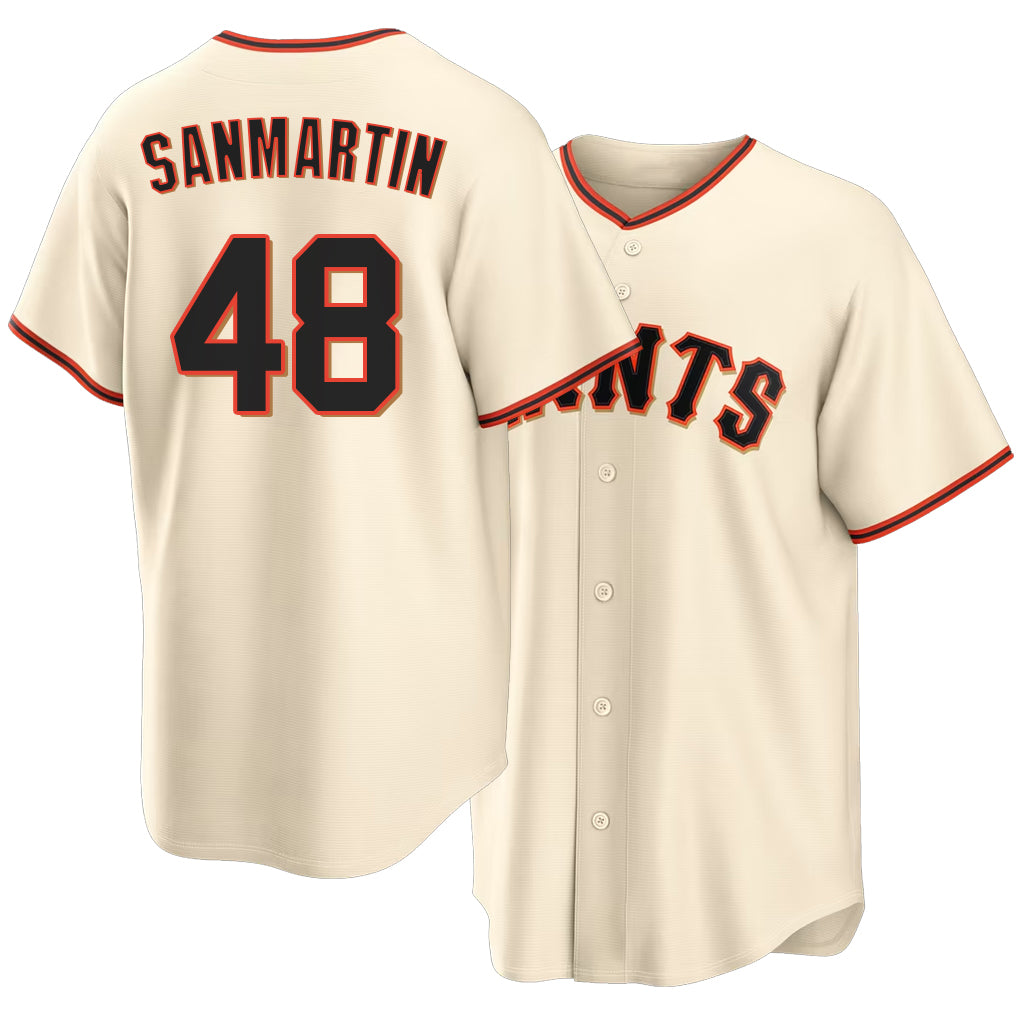 San Francisco #48 Sanmartin Player Baseball Short Sleeve Cream Jersey Reiver For Men Women Youth Gift