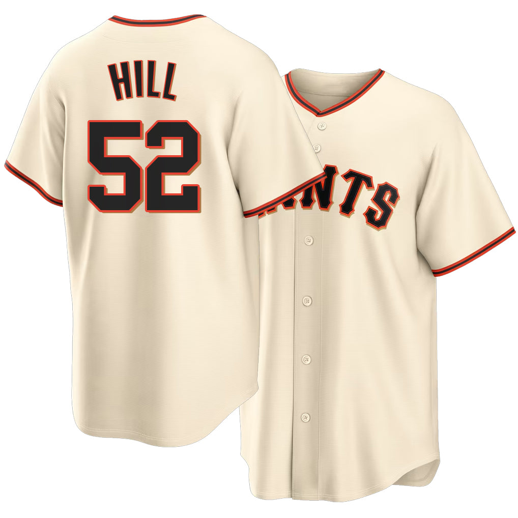 San Francisco #52 Hill Player Baseball Short Sleeve Cream Jersey Turner For Men Women Youth Gift