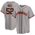 San Francisco #52 Hill Player Baseball Short Sleeve Gray Jersey Turner For Men Women Youth Gift