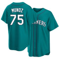 Seattle #75 Muñoz Player Baseball Short Sleeve Teal Jersey Andrés For Men Women Youth Gift