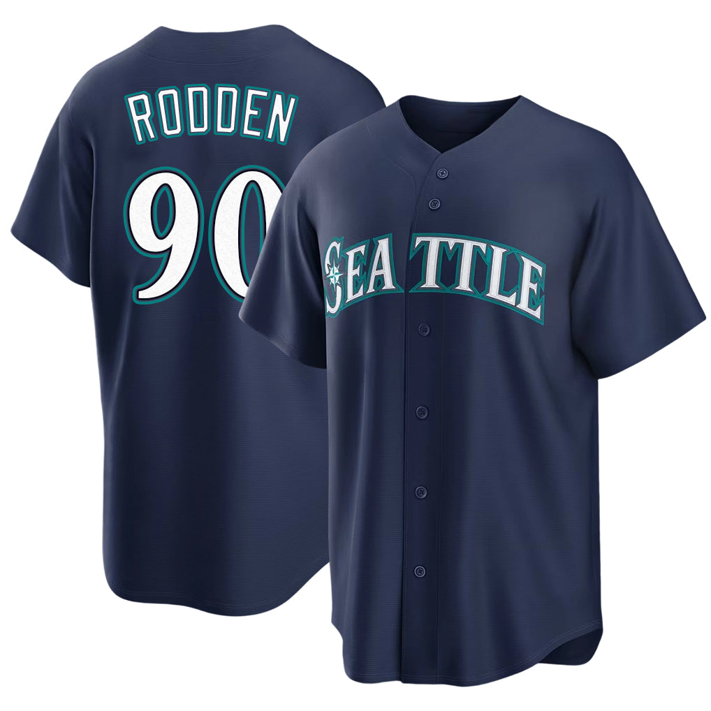 Seattle #90 Rodden Player Baseball Short Sleeve Navy Jersey Brock For Men Women Youth Gift