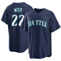 Seattle #22 Woo Player Baseball Short Sleeve Navy Jersey Bryan For Men Women Youth Gift