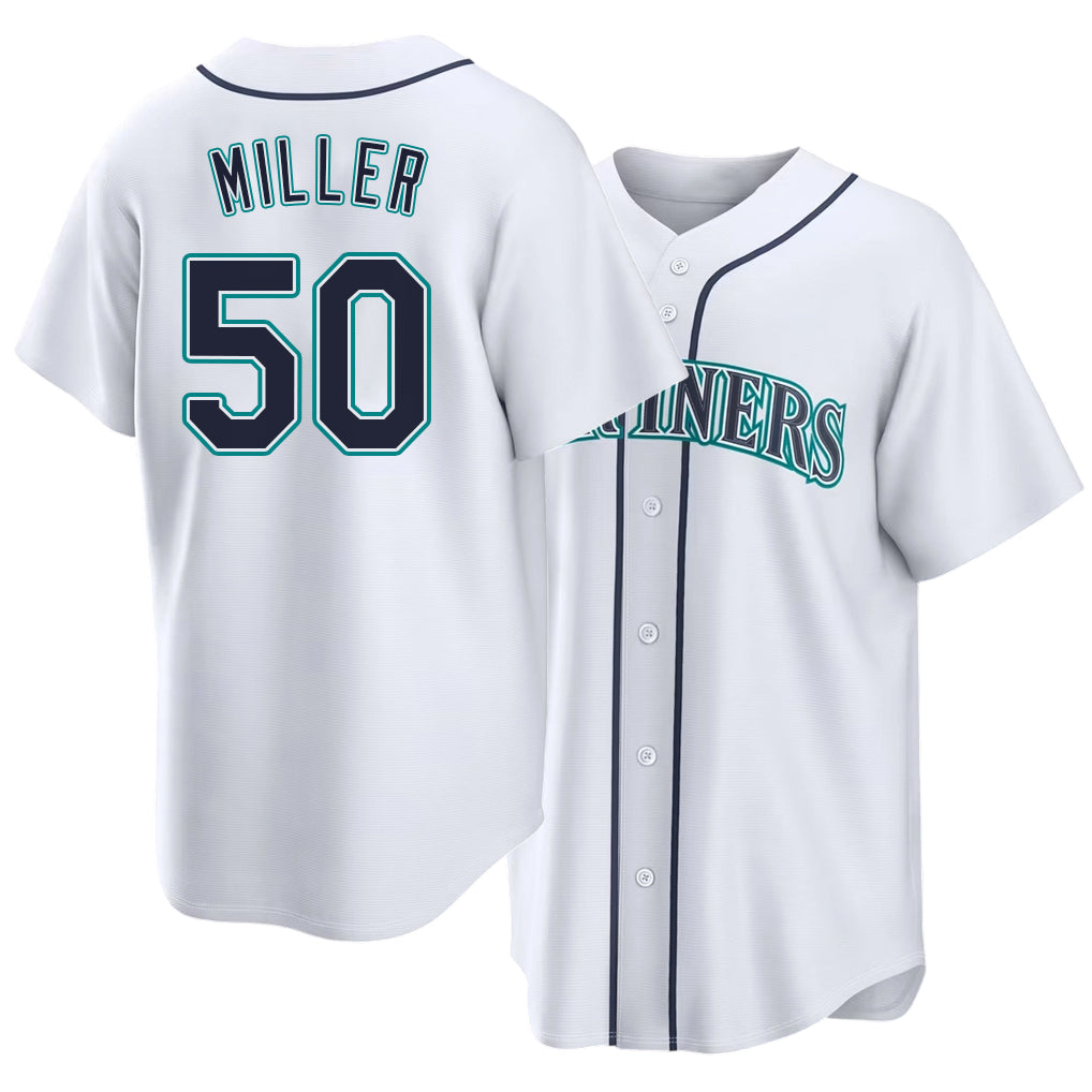 Seattle #50 Miller Player Baseball Short Sleeve White Jersey Bryce For Men Women Youth Gift