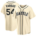 Seattle #54 Vargas Player Baseball Short Sleeve Cream Jersey Carlos For Men Women Youth Gift