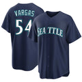 Seattle #54 Vargas Player Baseball Short Sleeve Navy Jersey Carlos For Men Women Youth Gift