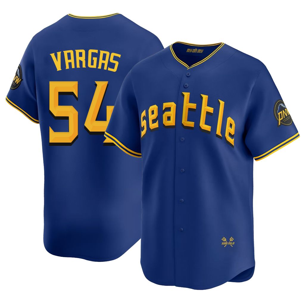 Seattle #54 Vargas Player Baseball Short Sleeve Royal Jersey Carlos For Men Women Youth Gift
