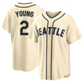 Seattle #2 Young Player Baseball Short Sleeve Cream Jersey Cole For Men Women Youth Gift