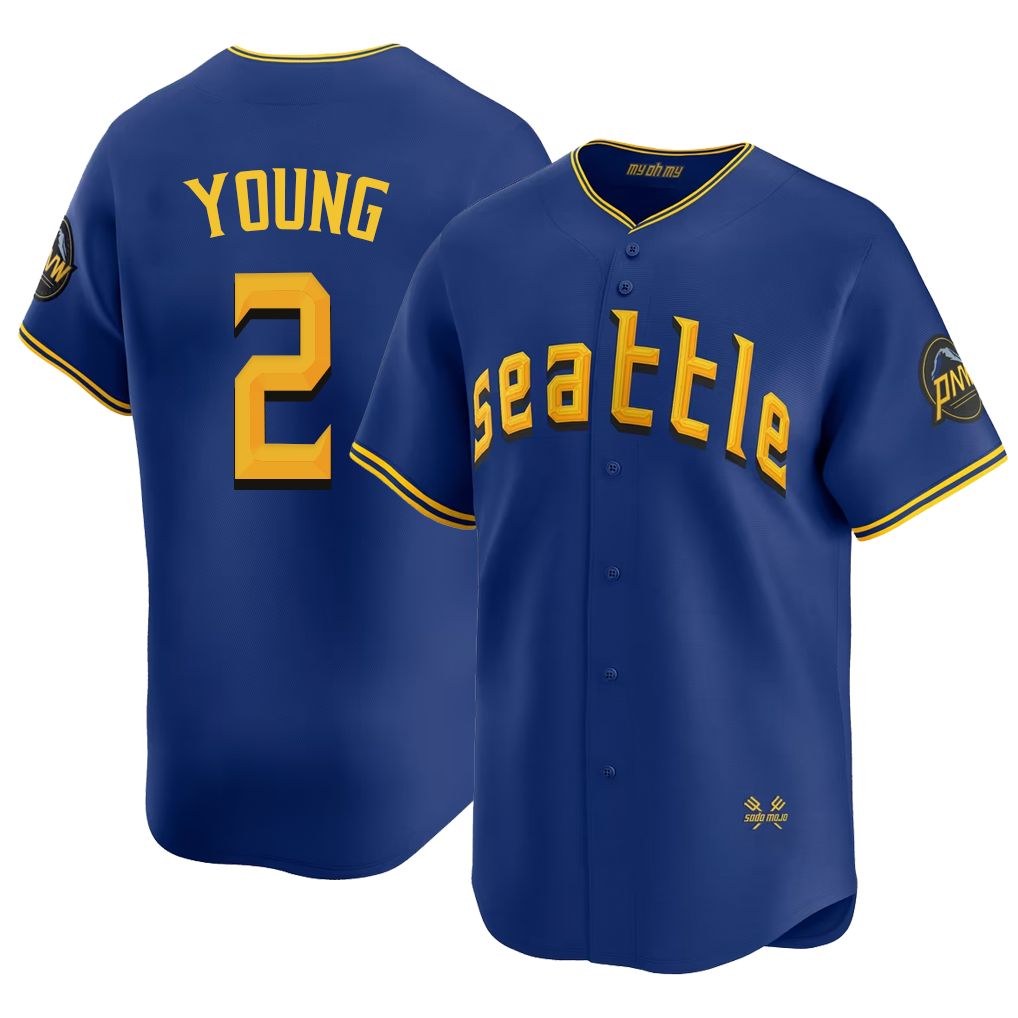 Seattle #2 Young Player Baseball Short Sleeve Royal Jersey Cole For Men Women Youth Gift