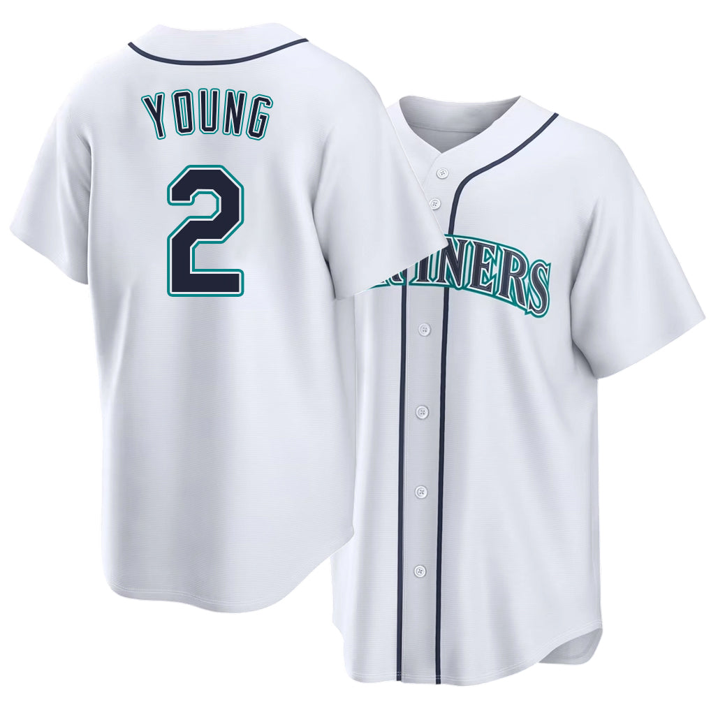 Seattle #2 Young Player Baseball Short Sleeve White Jersey Cole For Men Women Youth Gift