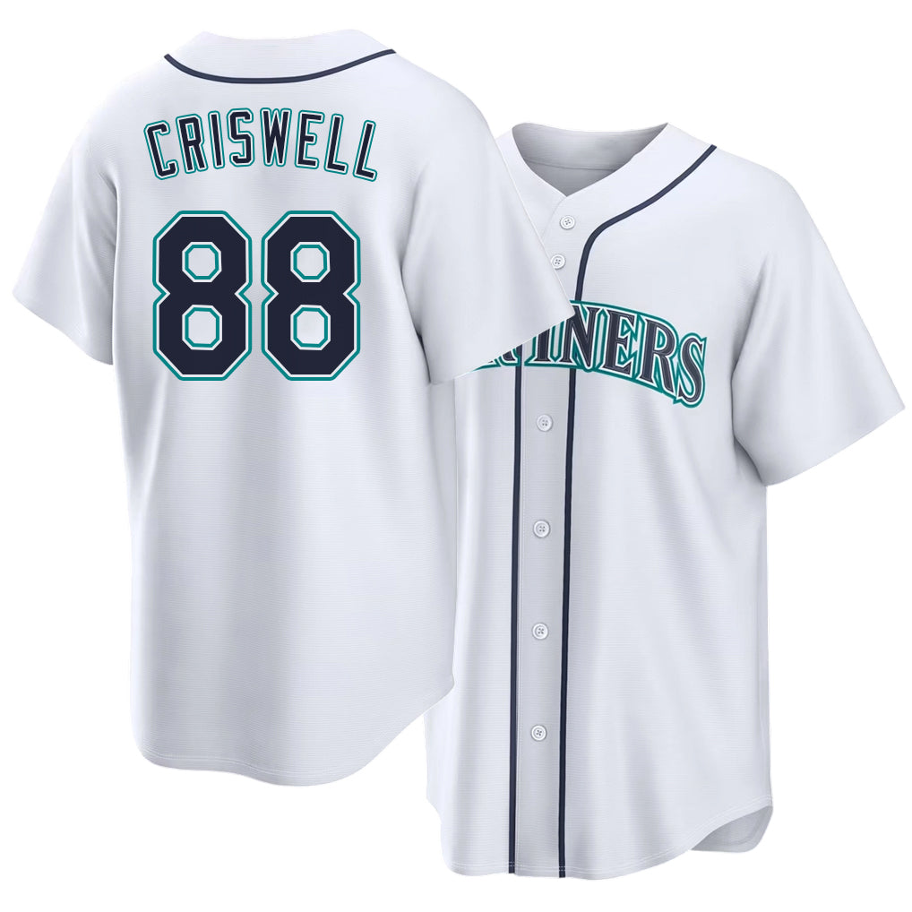 Seattle #88 Criswell Player Baseball Short Sleeve White Jersey Cooper For Men Women Youth Gift