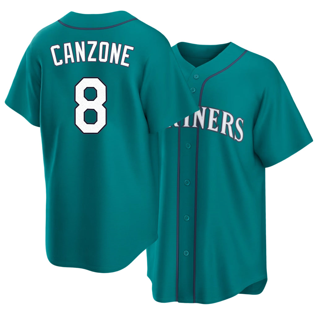 Seattle #8 Canzone Player Baseball Short Sleeve Teal Jersey Dominic For Men Women Youth Gift