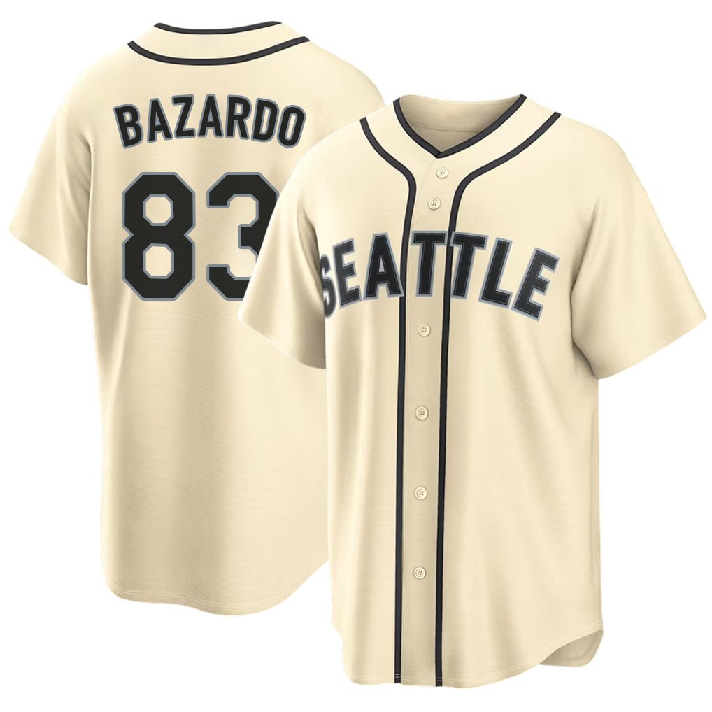 Seattle #83 Bazardo Player Baseball Short Sleeve Cream Jersey Eduard For Men Women Youth Gift