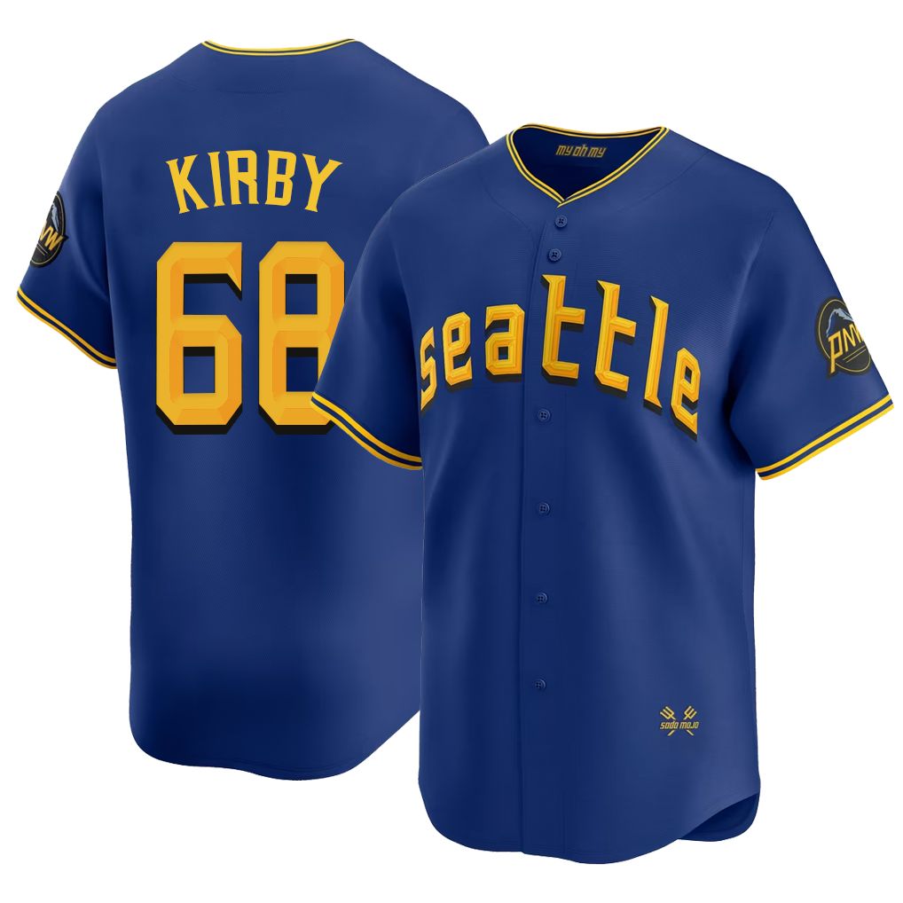 Seattle #68 Kirby Player Baseball Short Sleeve Royal Jersey George For Men Women Youth Gift