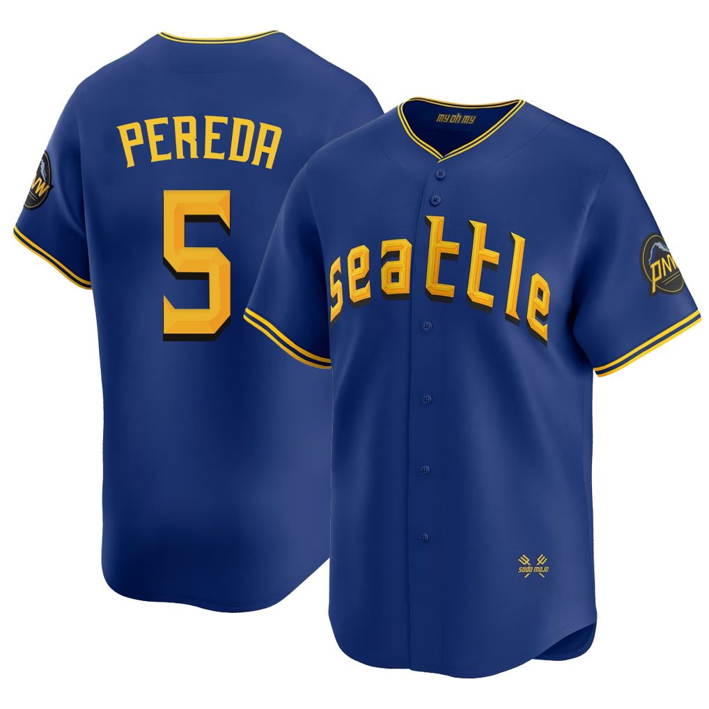 Seattle #5 Pereda Player Baseball Short Sleeve Royal Jersey Jhonny For Men Women Youth Gift