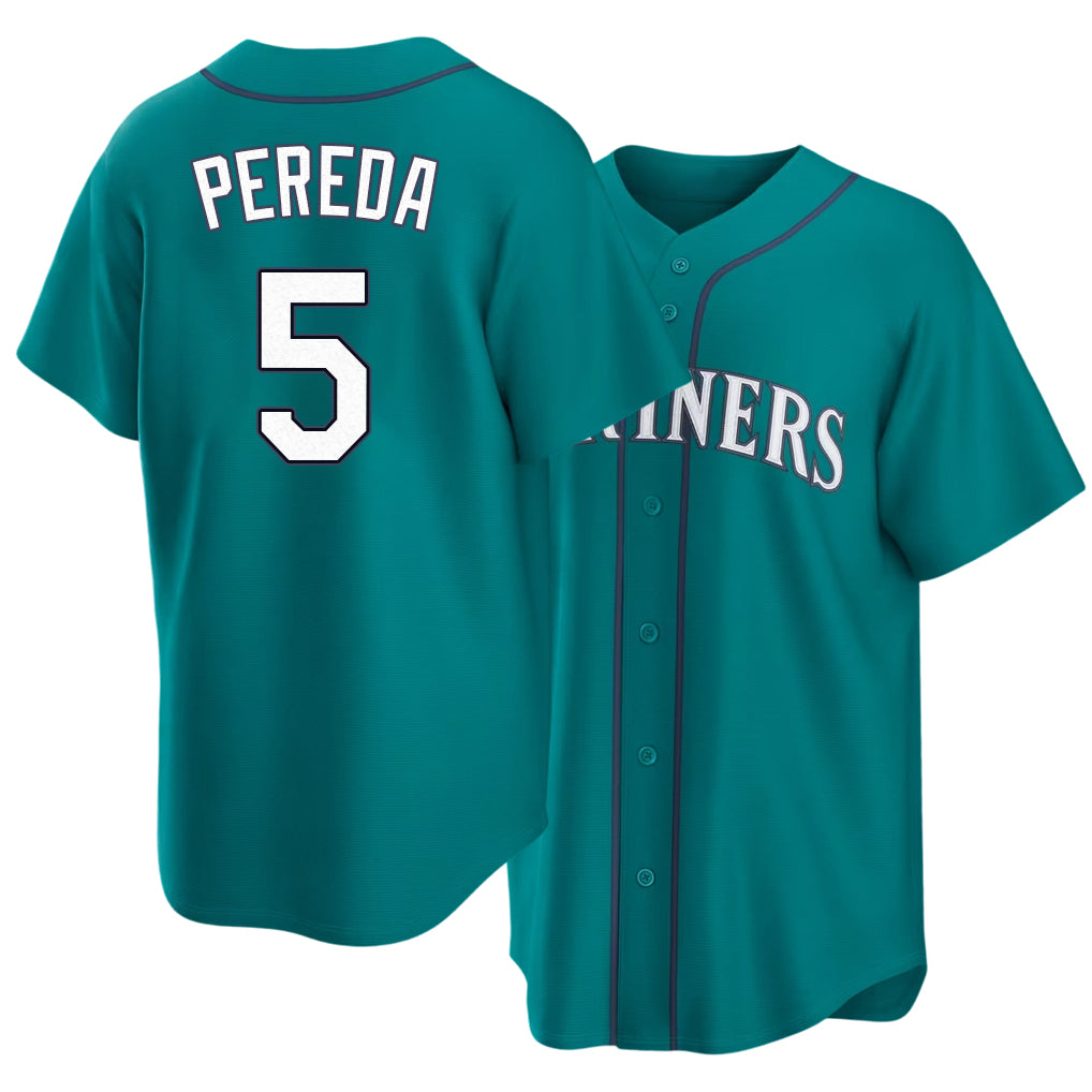 Seattle #5 Pereda Player Baseball Short Sleeve Teal Jersey Jhonny For Men Women Youth Gift