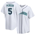 Seattle #5 Pereda Player Baseball Short Sleeve White Jersey Jhonny For Men Women Youth Gift