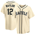 Seattle #12 Naylor Player Baseball Short Sleeve Cream Jersey Josh For Men Women Youth Gift