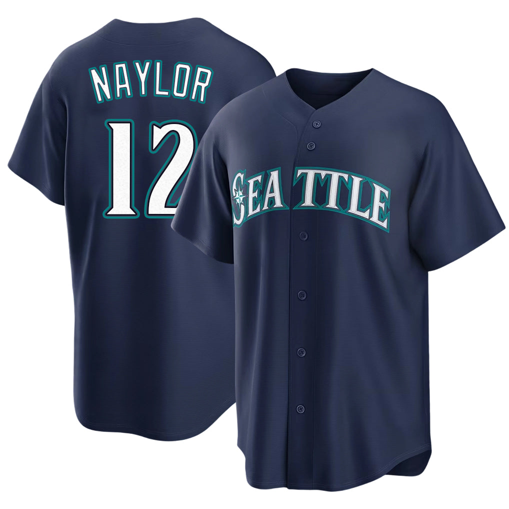 Seattle #12 Naylor Player Baseball Short Sleeve Navy Jersey Josh For Men Women Youth Gift