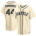 Seattle #44 Rodríguez Player Baseball Short Sleeve Cream Jersey Julio For Men Women Youth Gift