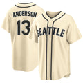 Seattle #13 Anderson Player Baseball Short Sleeve Cream Jersey Kade For Men Women Youth Gift