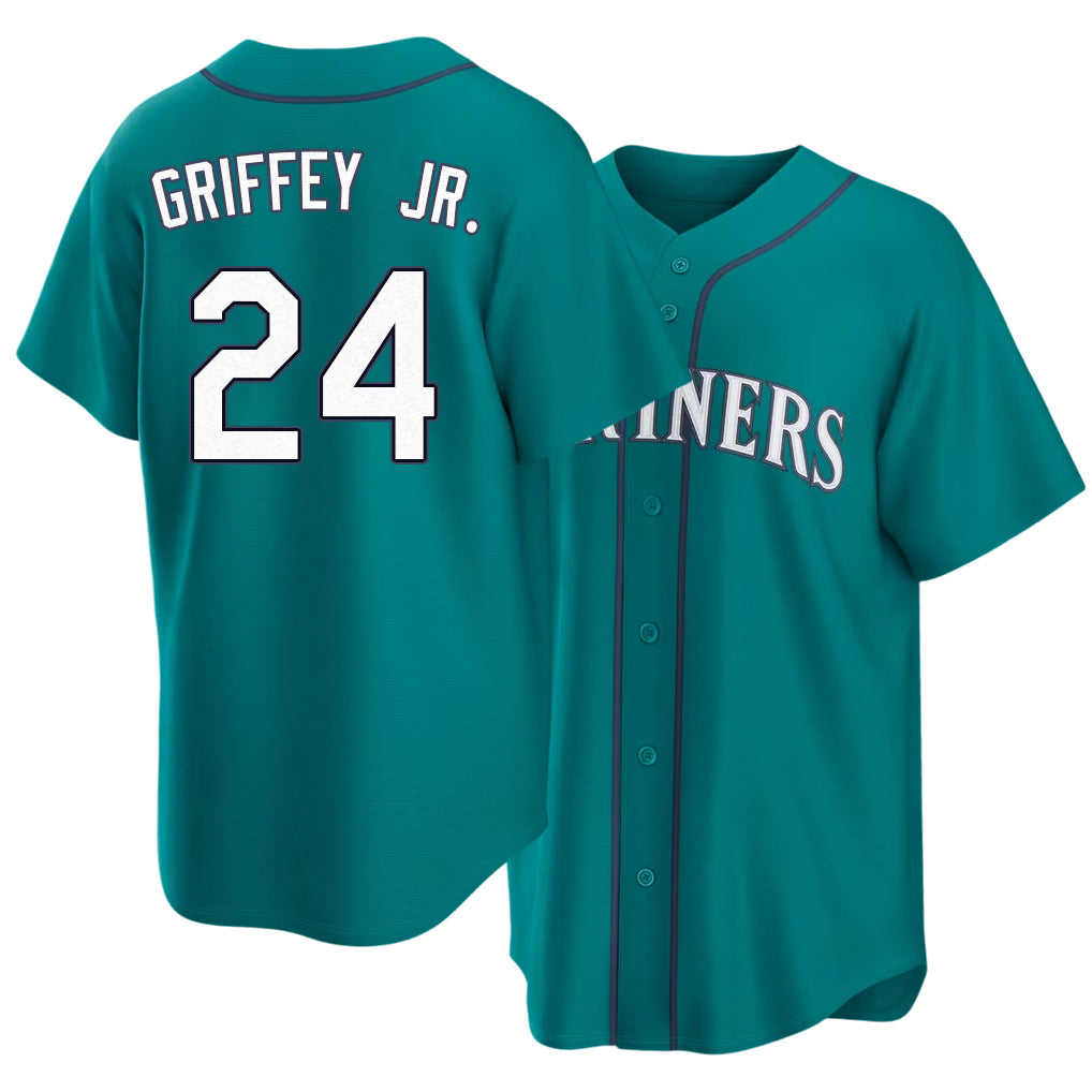 Seattle #24 Griffey Jr. Player Baseball Short Sleeve Teal Jersey Ken For Men Women Youth Gift