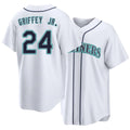 Seattle #24 Griffey Jr. Player Baseball Short Sleeve White Jersey Ken For Men Women Youth Gift