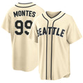 Seattle #99 Montes Player Baseball Short Sleeve Cream Jersey Lazaro For Men Women Youth Gift