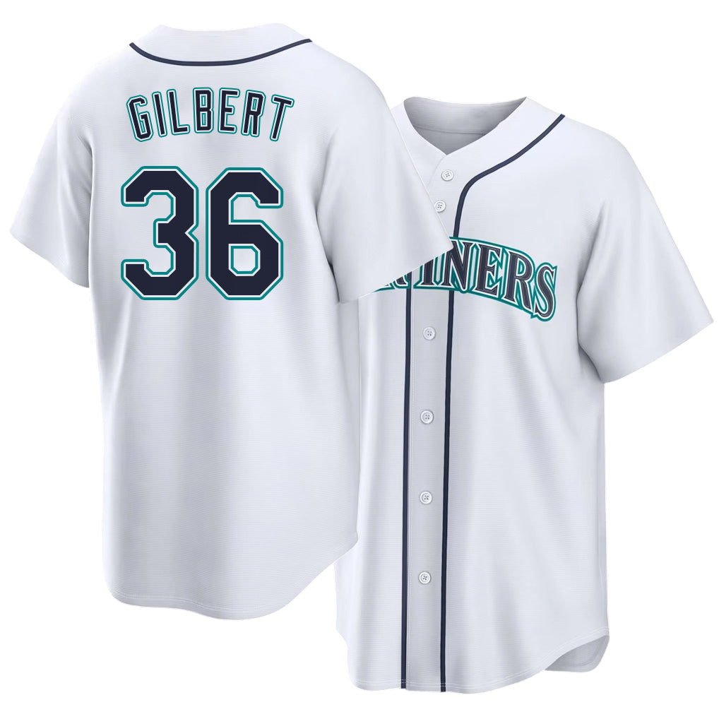 Seattle #36 Gilbert Player Baseball Short Sleeve White Jersey Logan For Men Women Youth Gift