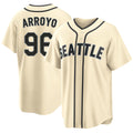Seattle #96 Arroyo Player Baseball Short Sleeve Cream Jersey Michael For Men Women Youth Gift