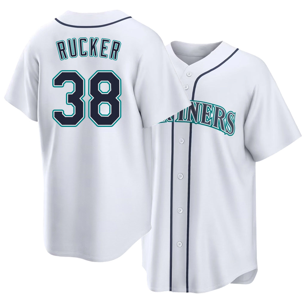 Seattle #38 Rucker Player Baseball Short Sleeve White Jersey Michael For Men Women Youth Gift