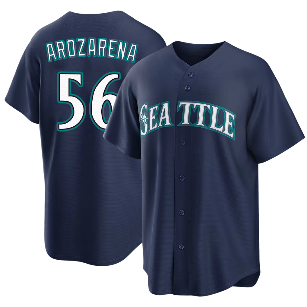 Seattle #56 Arozarena Player Baseball Short Sleeve Navy Jersey Randy For Men Women Youth Gift