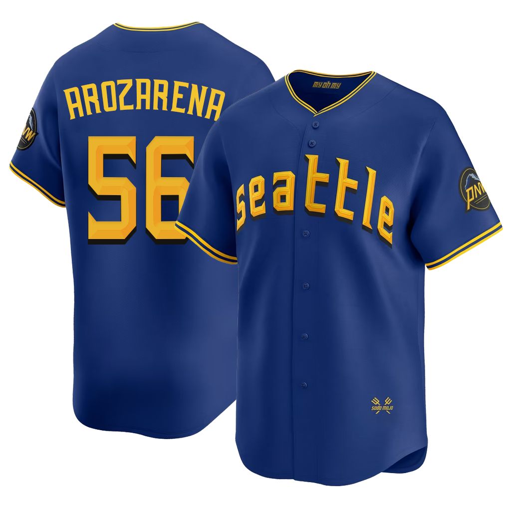 Seattle #56 Arozarena Player Baseball Short Sleeve Royal Jersey Randy For Men Women Youth Gift