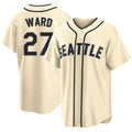 Seattle #27 Ward Player Baseball Short Sleeve Cream Jersey Taylor For Men Women Youth Gift