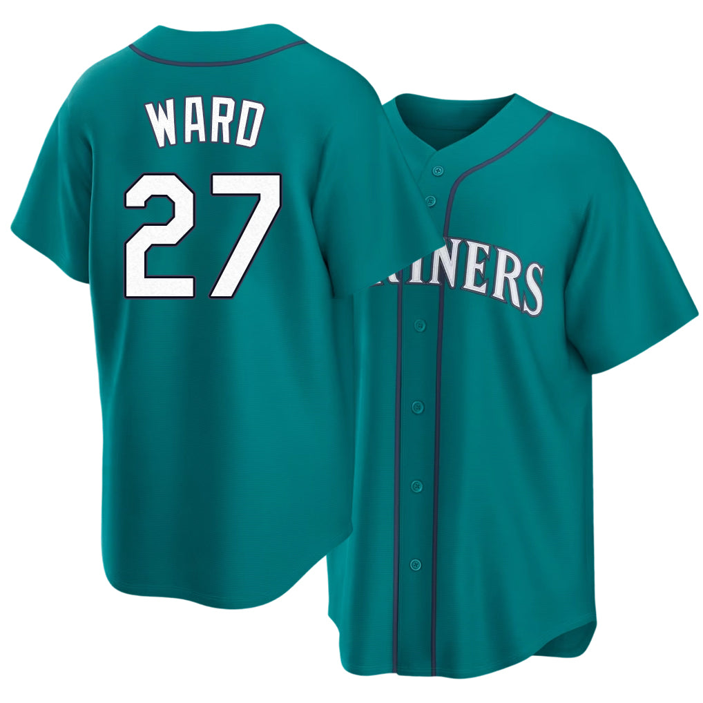 Seattle #27 Ward Player Baseball Short Sleeve Teal Jersey Taylor For Men Women Youth Gift