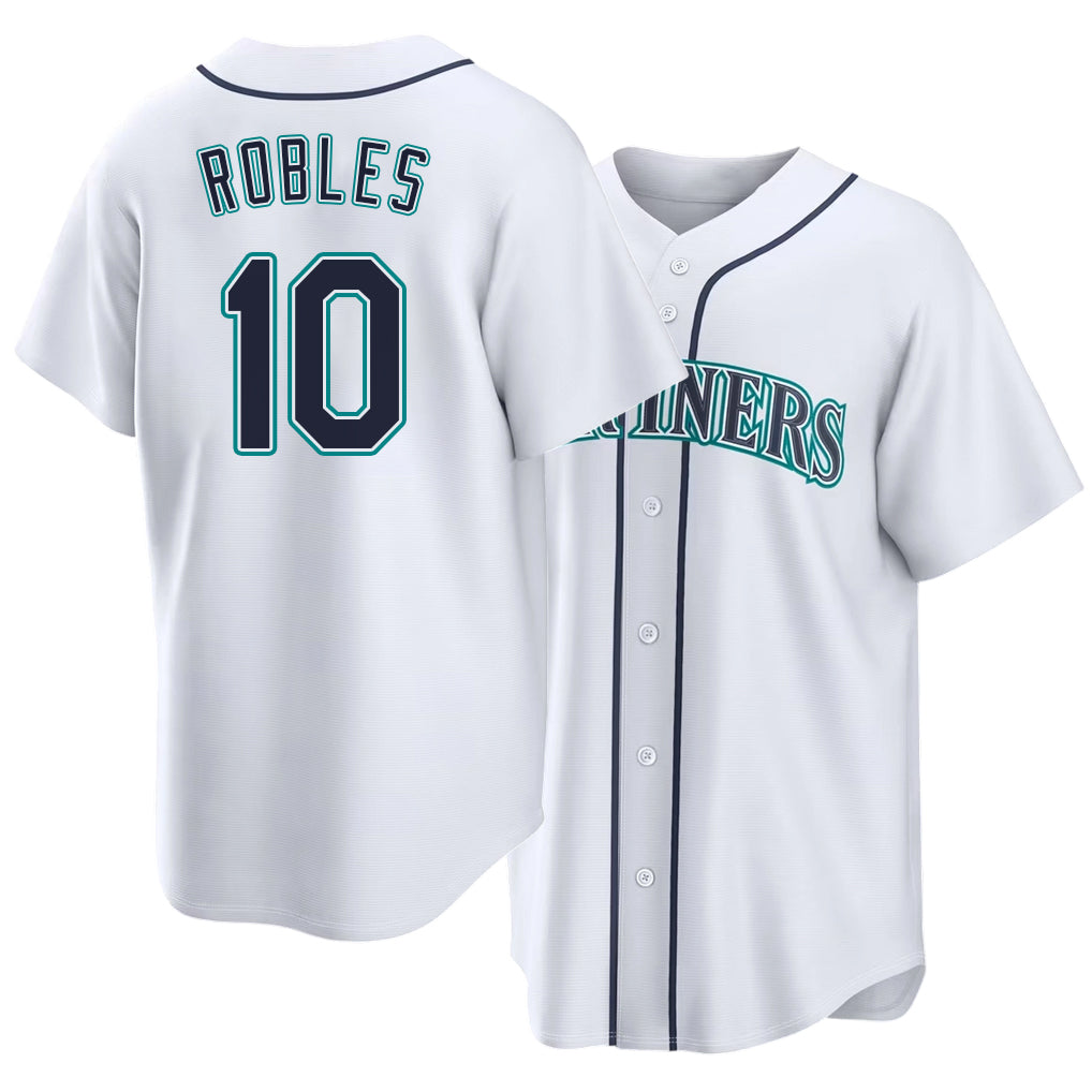 Seattle #10 Robles Player Baseball Short Sleeve White Jersey Victor For Men Women Youth Gift