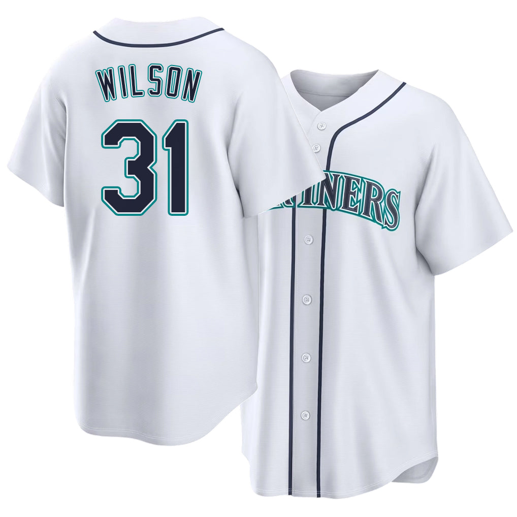Seattle #31 Wilson Player Baseball Short Sleeve White Jersey Weston For Men Women Youth Gift