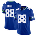 Seattle #88 Barner Player Football V Neck Short Sleeve Royal Jersey AJ For Men Youth Women Gift