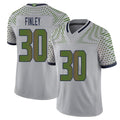 Seattle #30 Finley Player Football V Neck Short Sleeve Gray Jersey AJ For Men Youth Women Gift