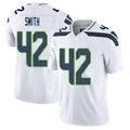 Seattle #42 Smith Player Football V Neck Short Sleeve White Jersey Aaron For Men Youth Women Gift