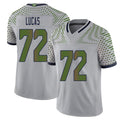 Seattle #72 Lucas Player Football V Neck Short Sleeve Gray Jersey Abraham For Men Youth Women Gift