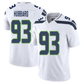 Seattle #93 Hubbard Player Football V Neck Short Sleeve White Jersey Aidan For Men Youth Women Gift