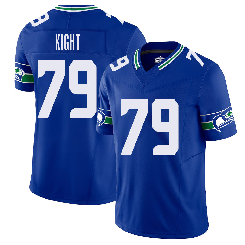 Seattle #79 Kight Player Football V Neck Short Sleeve Royal Jersey Amari For Men Youth Women Gift