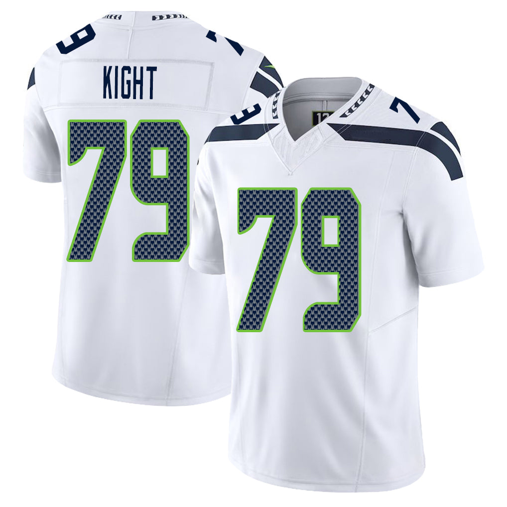 Seattle #79 Kight Player Football V Neck Short Sleeve White Jersey Amari For Men Youth Women Gift