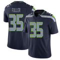 Seattle #35 Fuller Player Football V Neck Short Sleeve Navy Jersey Andre For Men Youth Women Gift