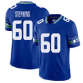 Seattle #60 Stephens Player Football V Neck Short Sleeve Royal Jersey Beau For Men Youth Women Gift