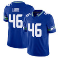 Seattle #46 Lampe Player Football V Neck Short Sleeve Royal Jersey Brock For Men Youth Women Gift