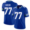 Seattle #77 Cabeldue Player Football V Neck Short Sleeve Royal Jersey Bryce For Men Youth Women Gift